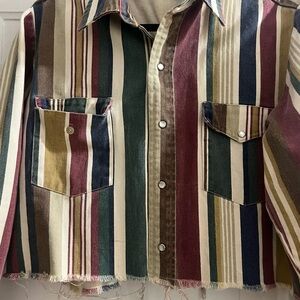 Vintage Striped Multicolor cropped jacket